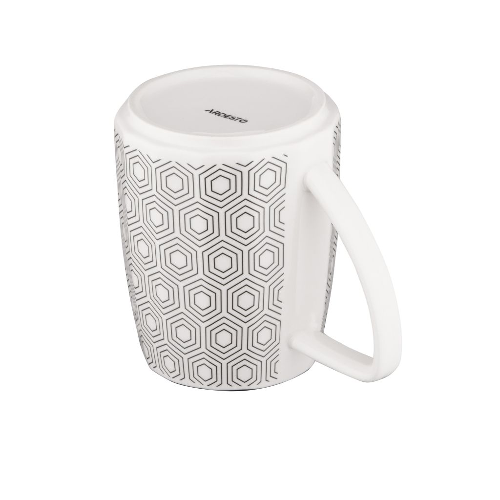 Чашка Ardesto Lamberto, 360мл, порцеляна, біло-сіра (AR3051) - зображення 5