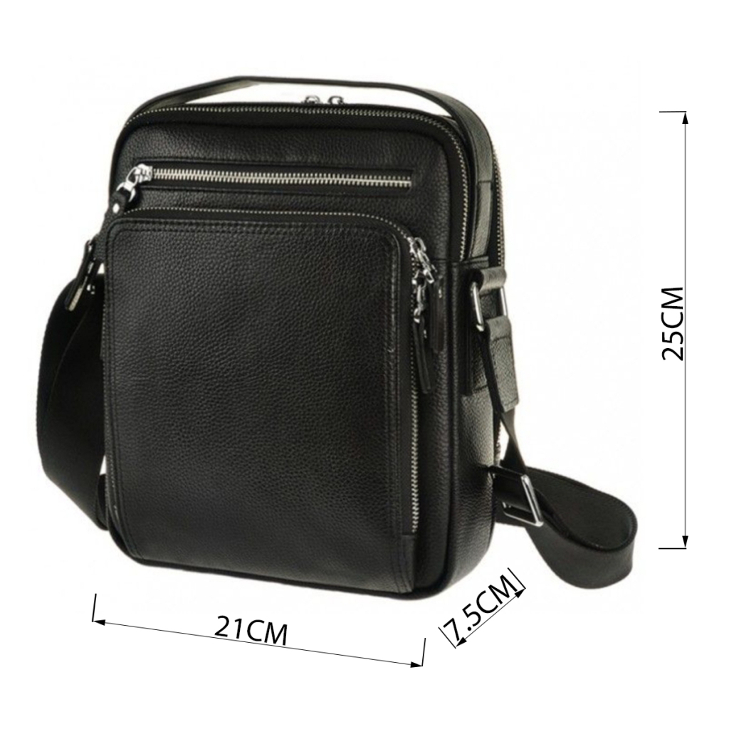 Сумка Vintage Месенджер шкіряна Чорна (14578) - зображення 3