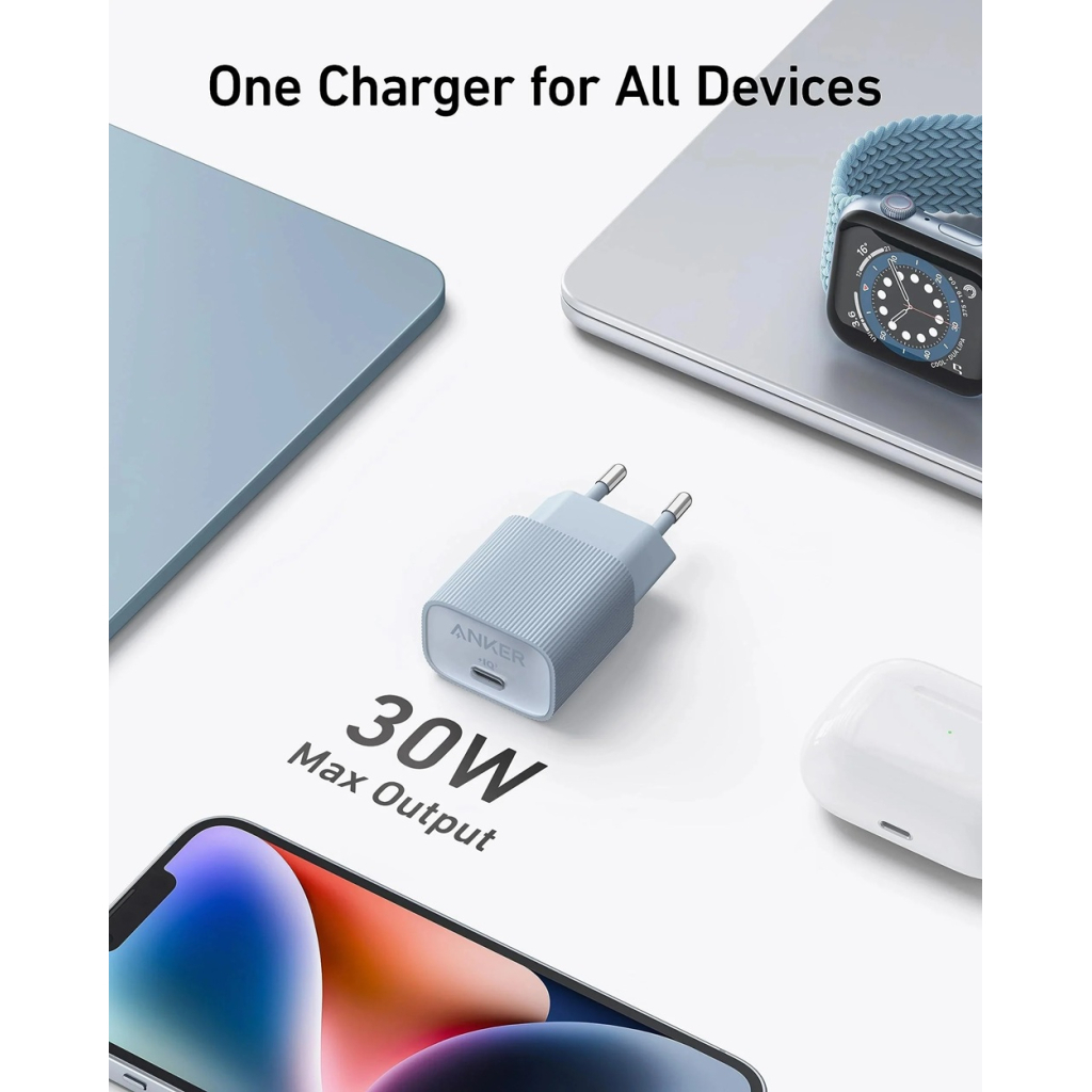 Зарядний пристрій Anker PowerPort 511 Nano IV 30W USB-C Black (A2337G11) - зображення 4