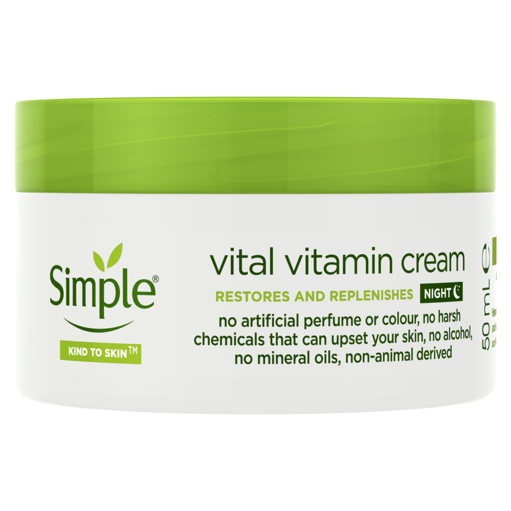 Крем для обличчя Simple Vital Vitamin Night Cream Kind to Skin Нічний вітамінний 50 мл (8710447485552) - зображення 1