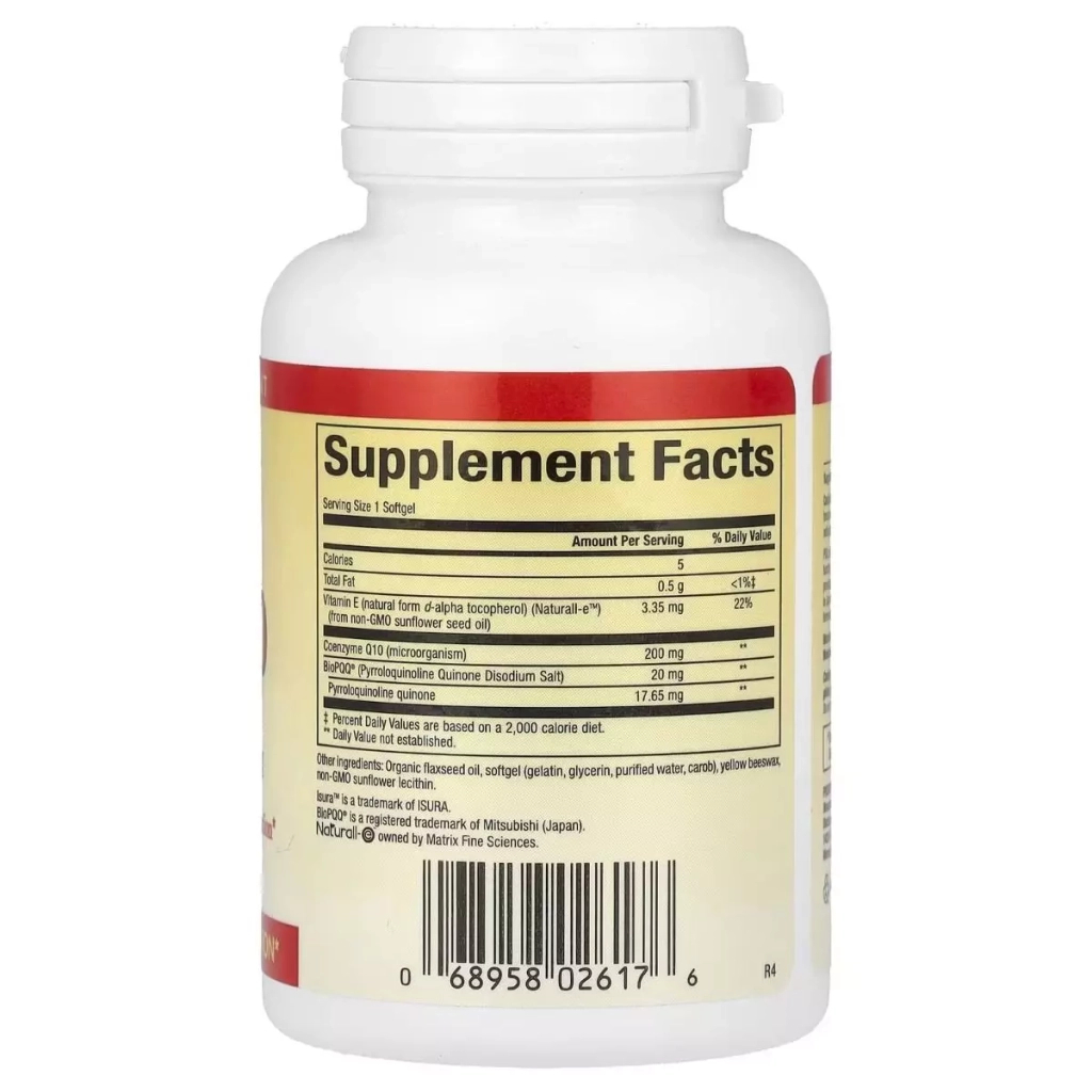 Вітамінно-мінеральний комплекс Natural Factors PQQ з Коензимом Q10, 20 мг, PQQ-10, 30 капсул (NFS-02617) - зображення 2