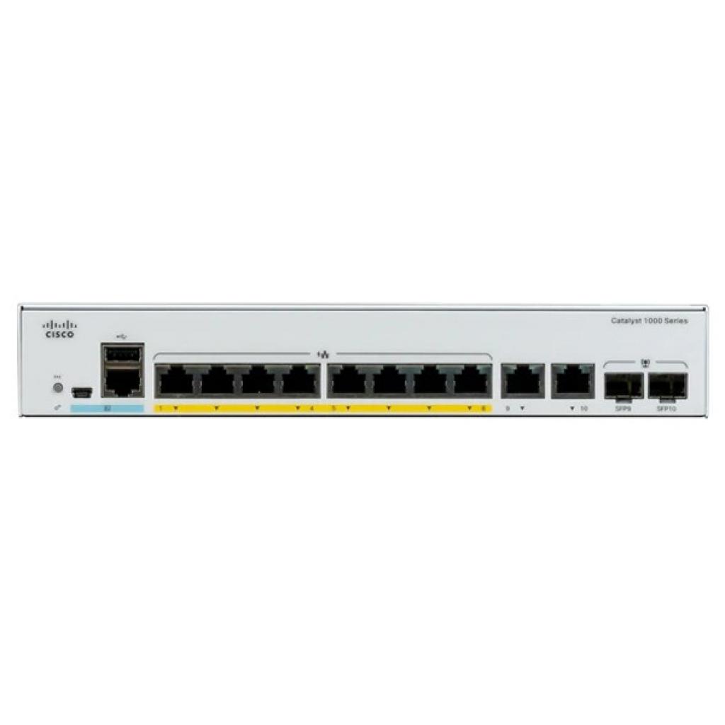 Комутатор мережевий Cisco C1000-8P-E-2G-L - зображення 1