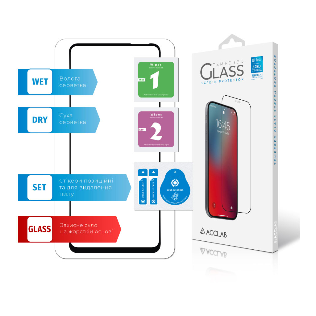 Скло захисне ACCLAB Full Glue Tecno Spark 8C (1283126542466) - зображення 7