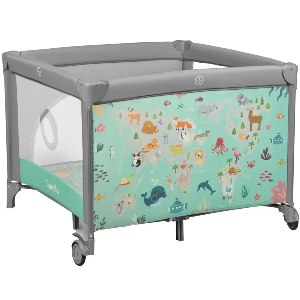 Дитячий манеж Lionelo Mille Grey Green (LO-MILLE GREY GREEN) - зображення 1