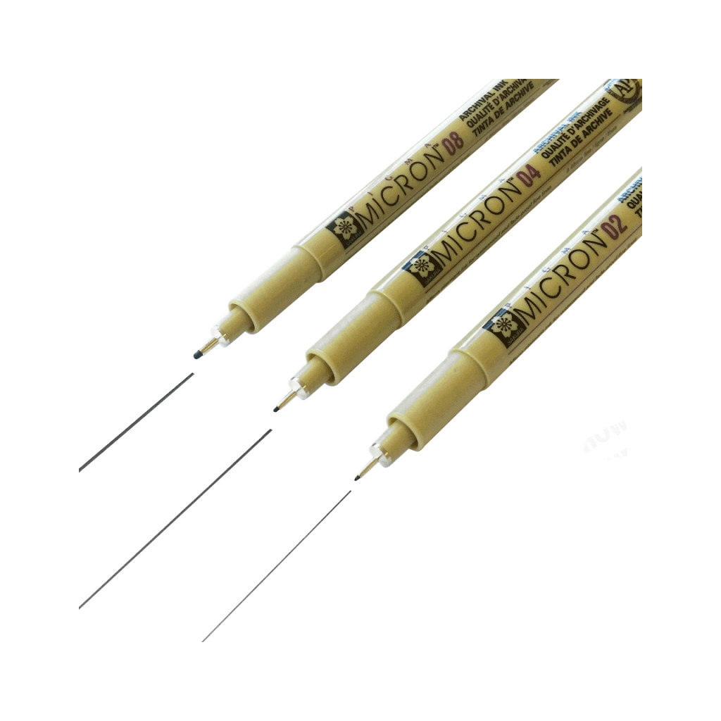 Лайнер Sakura Набір Pigma Micron 3 шт (0.2-0.4-0.8) Чорний (8710141132417) - зображення 2