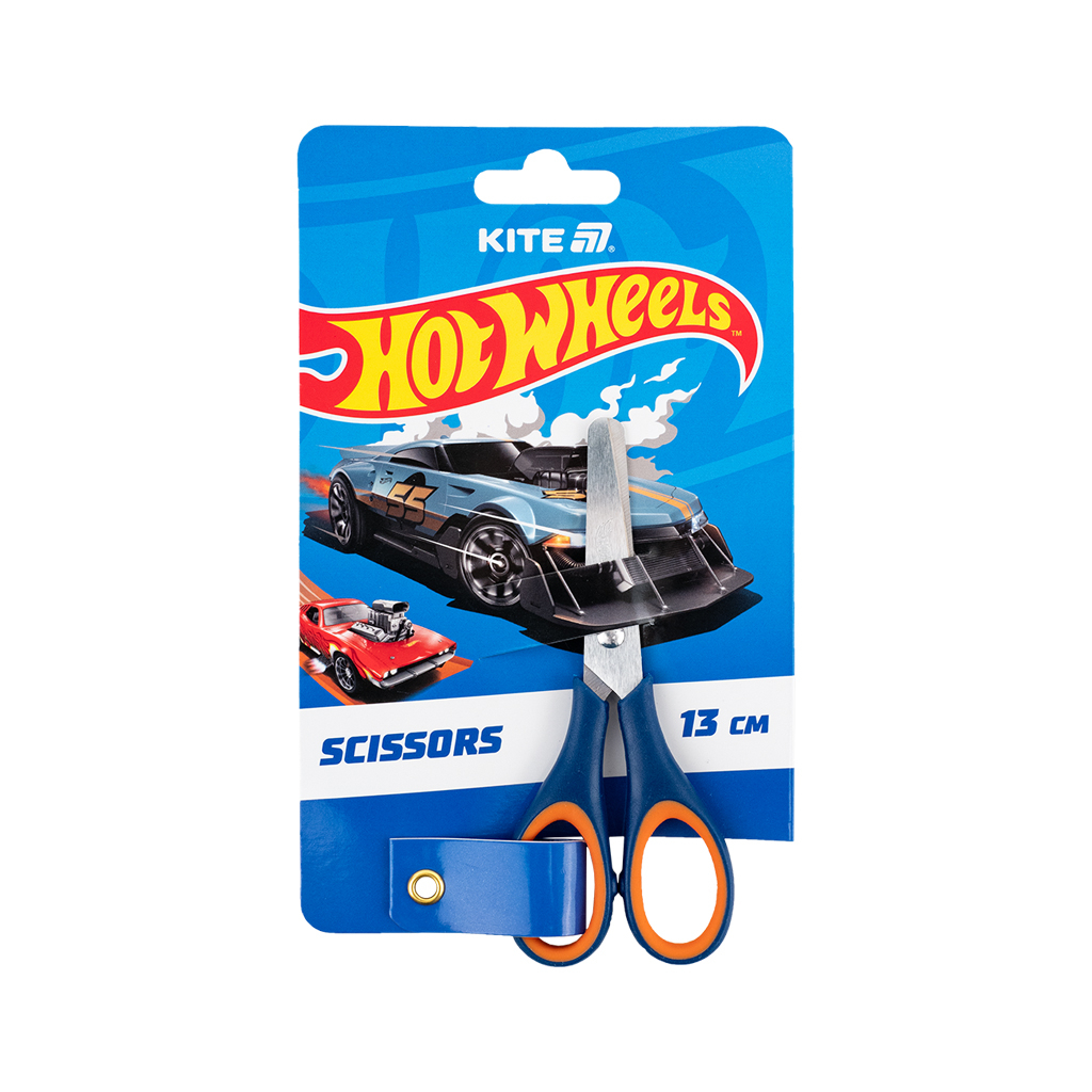 Ножиці Kite дитячі з гумовими вставками Hot Wheels 13 см (HW25-123) - изображение 1