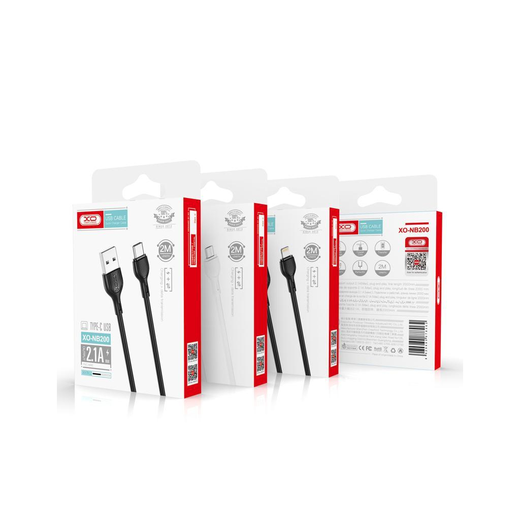 Дата кабель USB 2.0 AM to Lightning 2.0m 2.1A black XO (NB200-L2-BK) - изображение 2