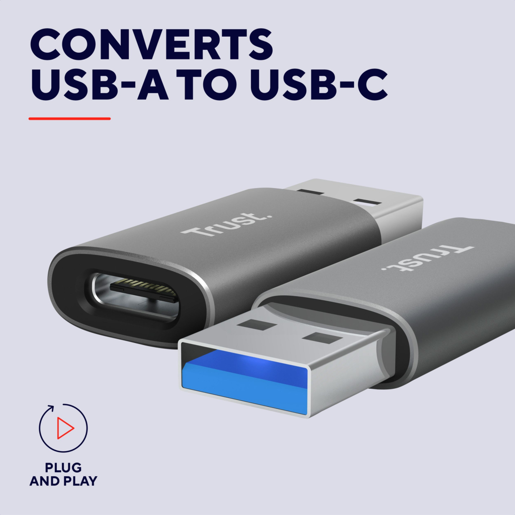 Перехідник USB-C to USB-A 3.2 Adapter 2-Pack Trust (25573_TRUST) - изображение 2