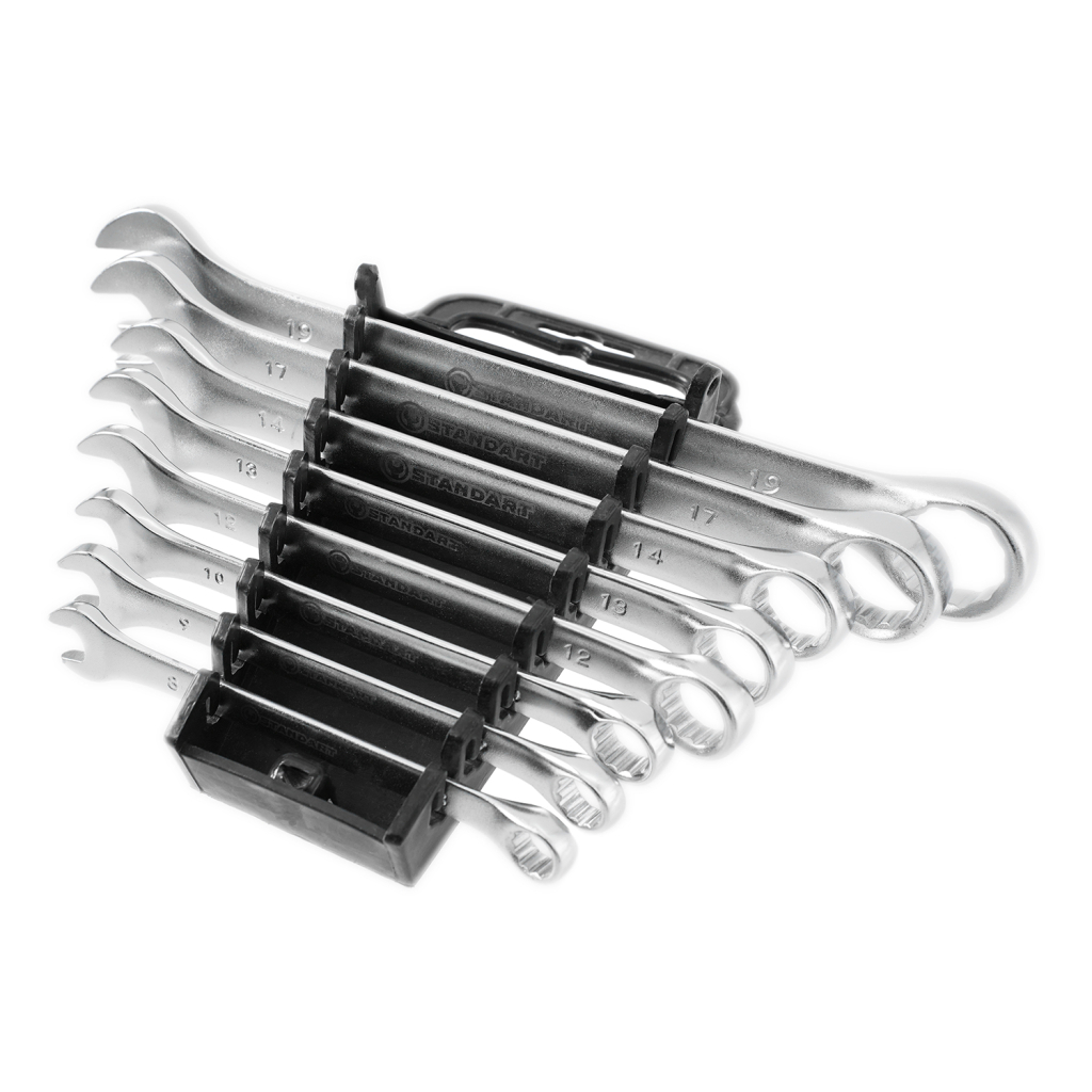 Ключ Стандарт ріжково-накидний 8 шт. 8-19 мм на холдері (NKK8ST) - зображення 3