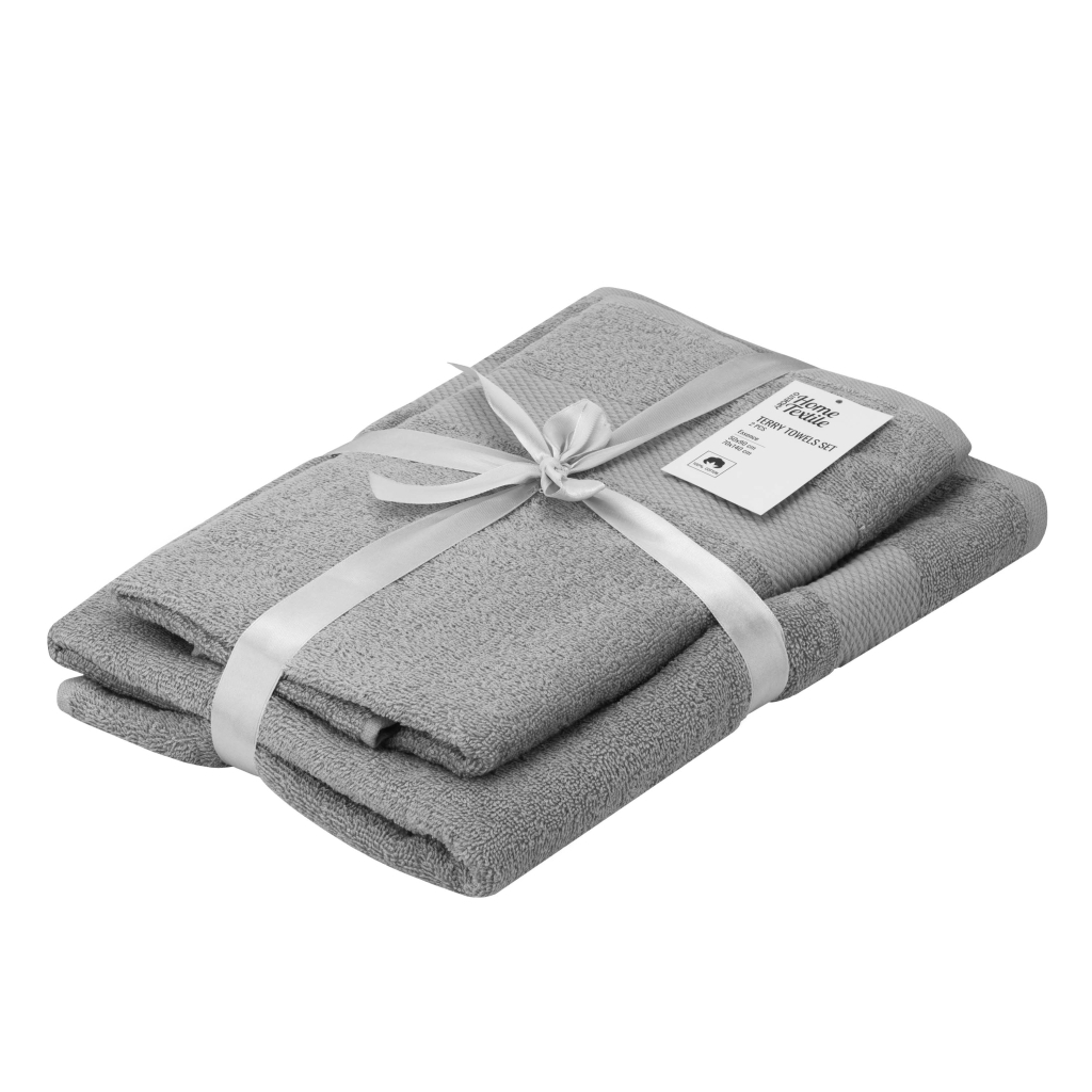 Рушник Ardesto набір махрових Essence 50х90 см, 70х140 см, 2шт, 100% бавовна, сірий (ART2358GR) - изображение 1