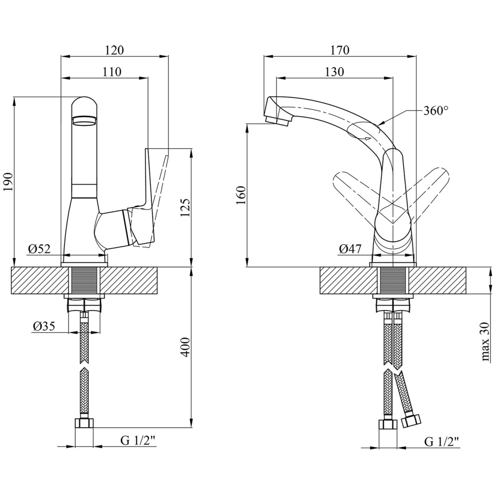 Змішувач Kroner Elbe-C031 (CV014919) - зображення 8