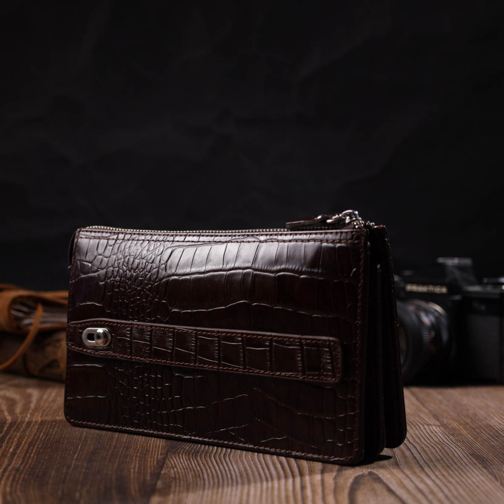 Гаманець Bond Accessories На два відділення з натуральної шкіри Коричнева (22046) - зображення 9