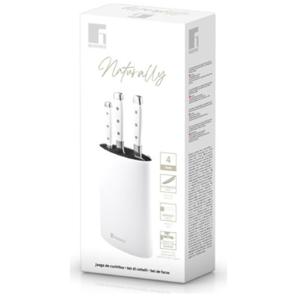Набір ножів Bergner Naturally з підставкою, 4 предмети (BG-41051-WH) - зображення 7