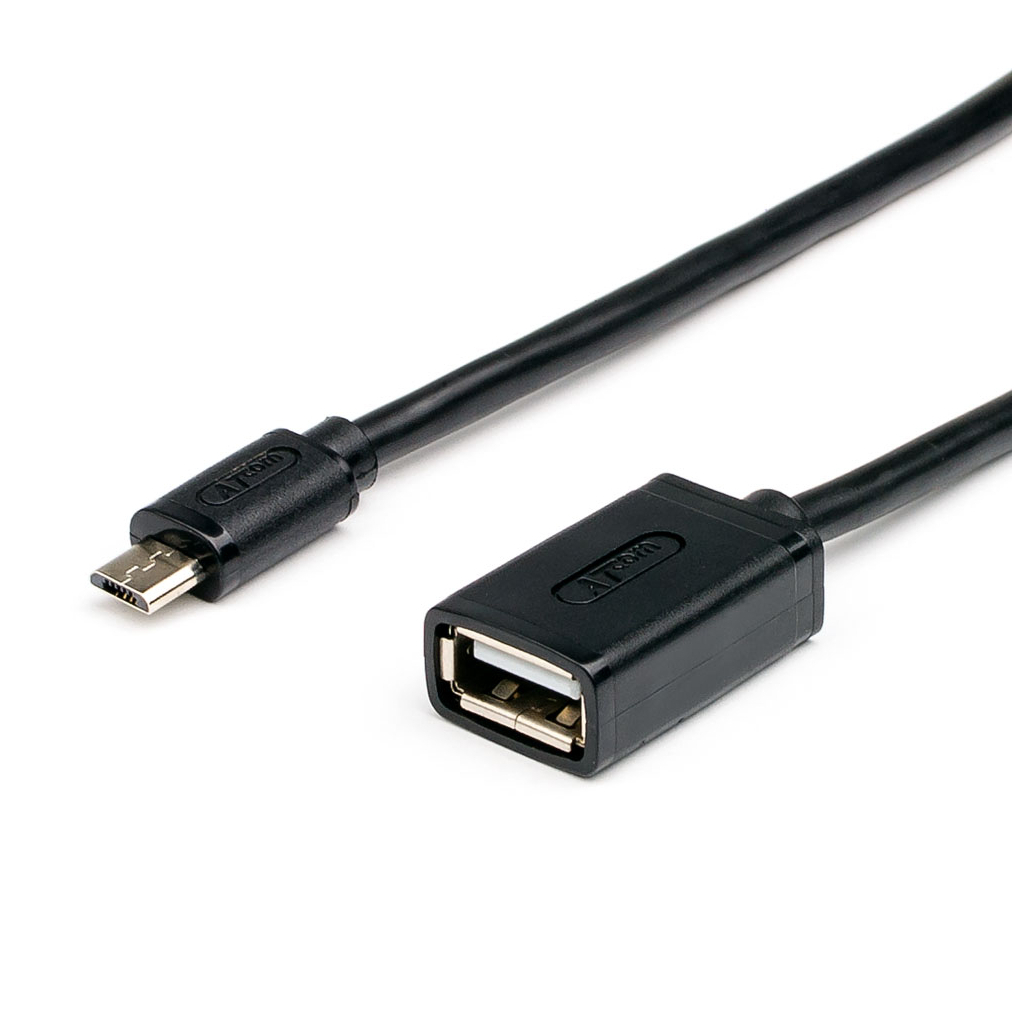 Перехідник OTG USB 2.0 AF to Micro 5P 0.1m Atcom (3792) - зображення 1