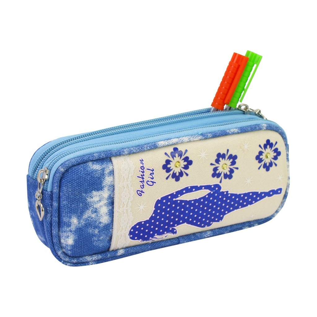 Пенал Cool For School 1 відділення Блакитний (J-2392-blue) - изображение 2