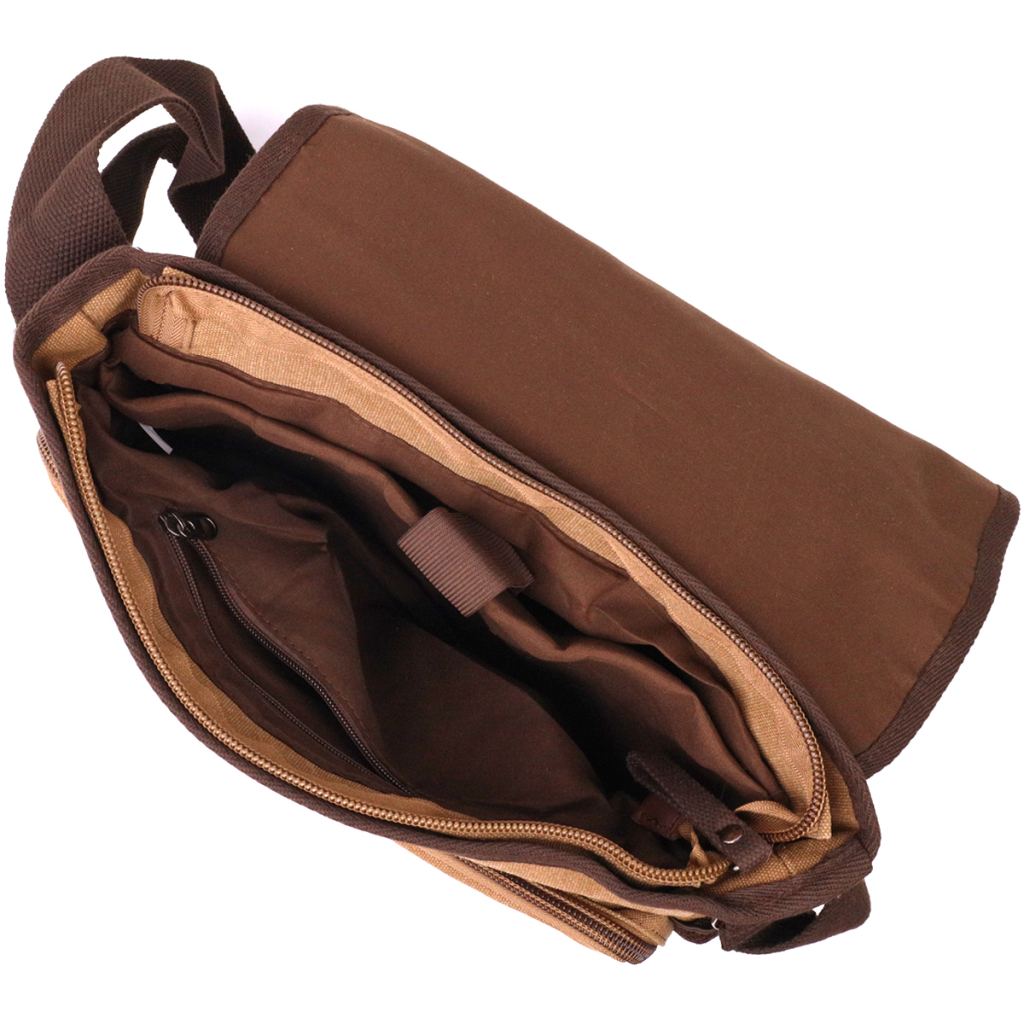 Сумка Vintage Текстильна сумка через плече Коричнева (22201) - зображення 4