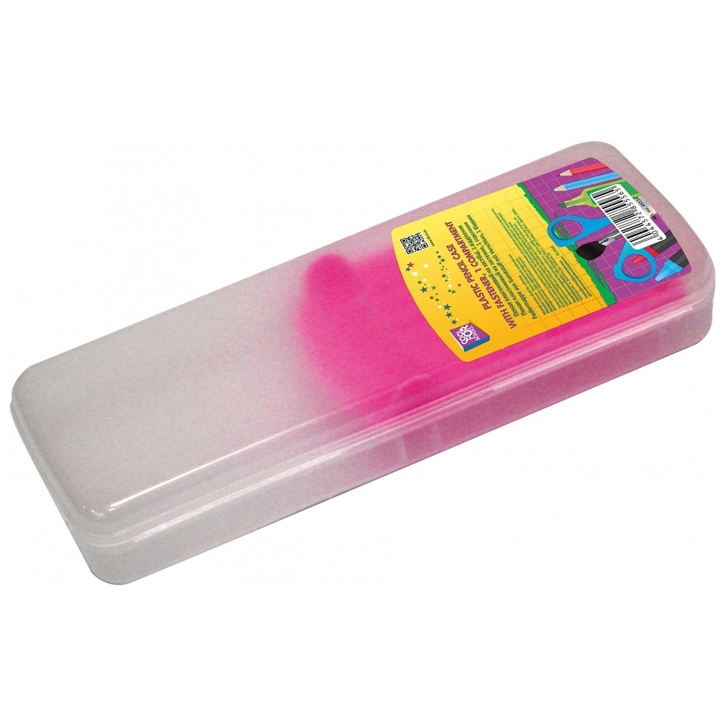 Пенал Cool For School Пластиковий із застібкою. Прозорий з рожевим тримачем 8011 (CF85557) - зображення 1