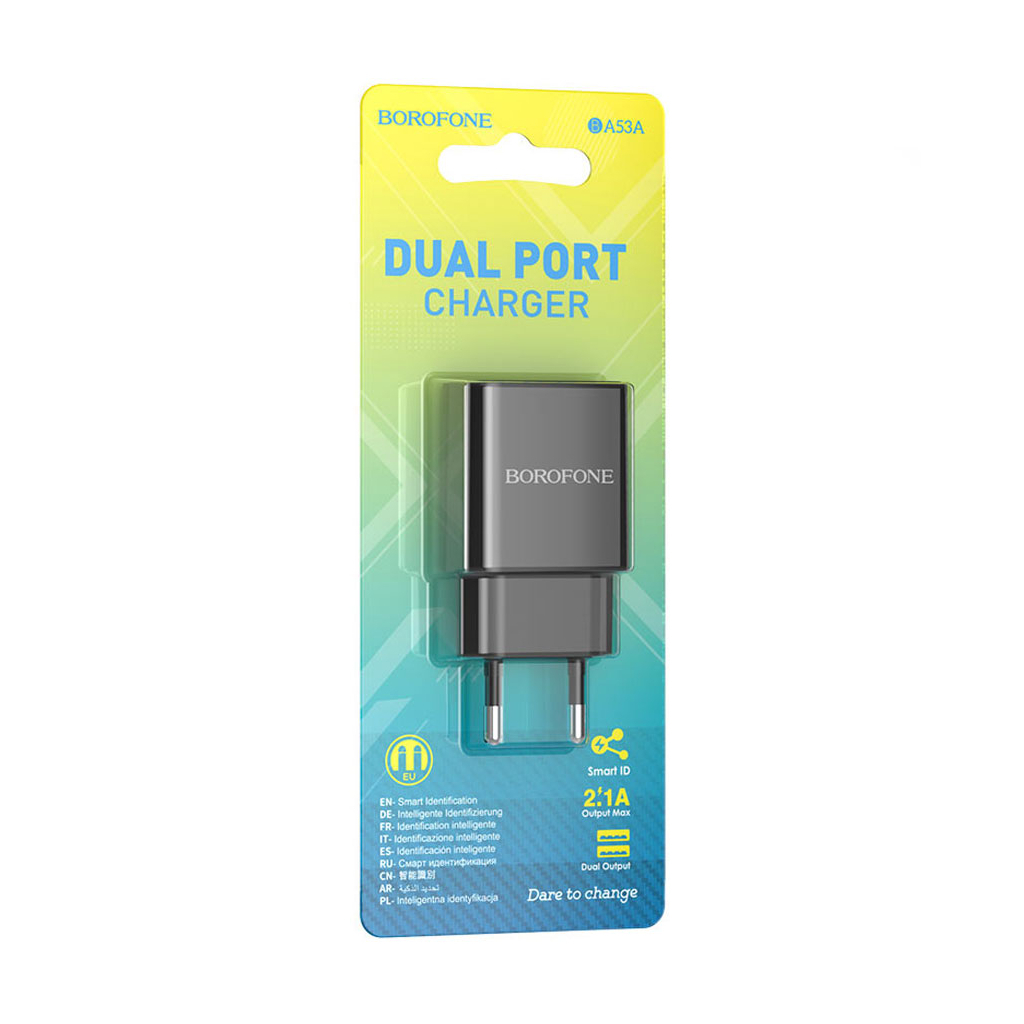 Зарядний пристрій BOROFONE BA53A 2xUSB 10.5W black (6931474739131) - зображення 5