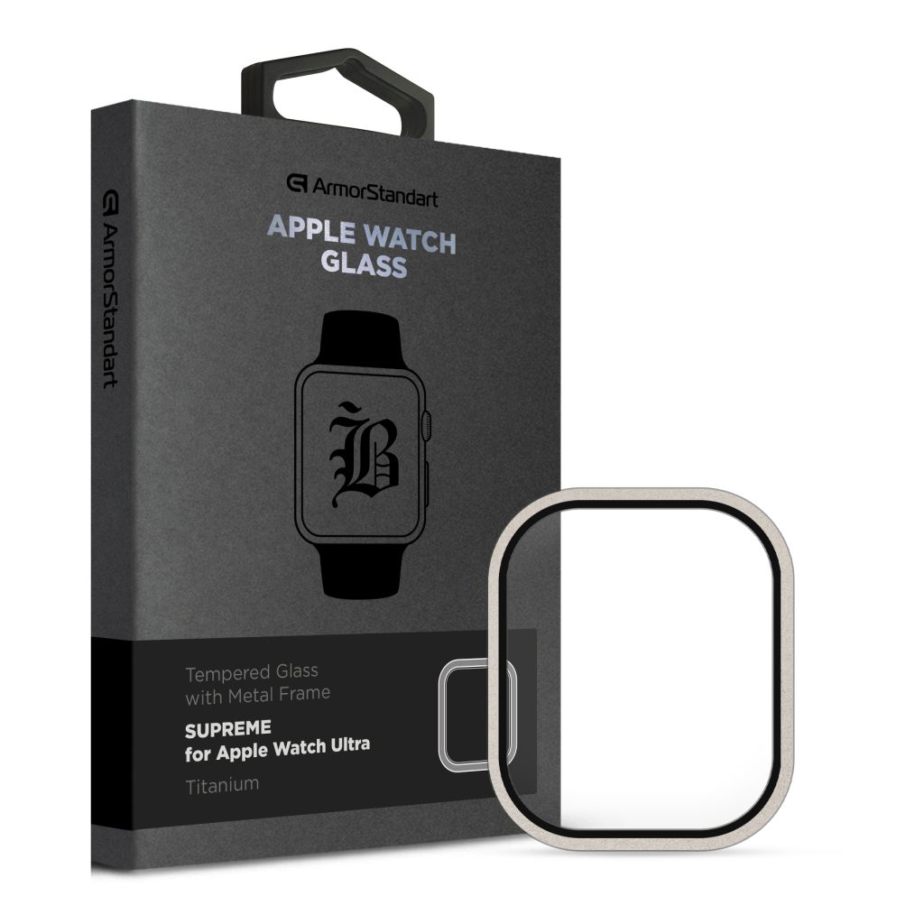 Скло захисне Armorstandart Supreme BI Metal Frame Apple Watch Ultra 49 mm Titanium (ARM78298) - зображення 1
