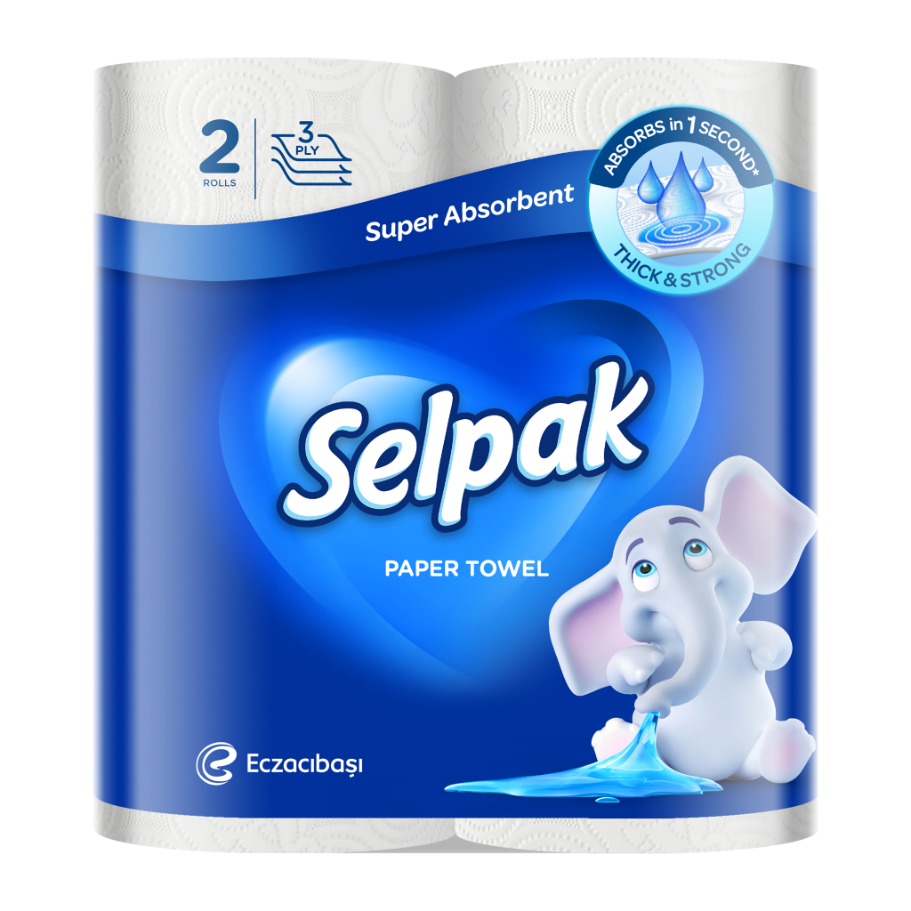 Паперові рушники Selpak 3 шари 80 відривів 2 рулони (8690530015029) - зображення 1