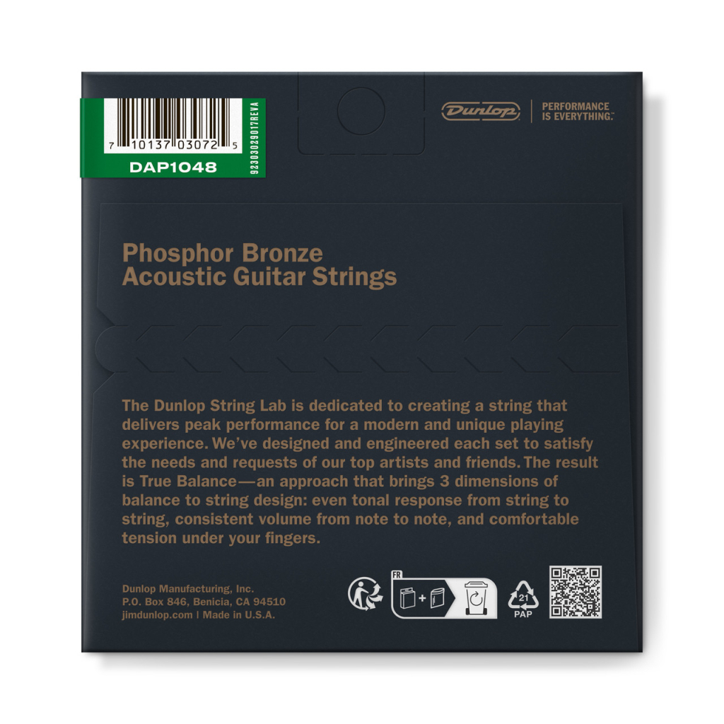 Струни для гітари Jim Dunlop Phosphor Bronze Acoustic Guitar Strings (10-48) (DAP1048) - изображение 2