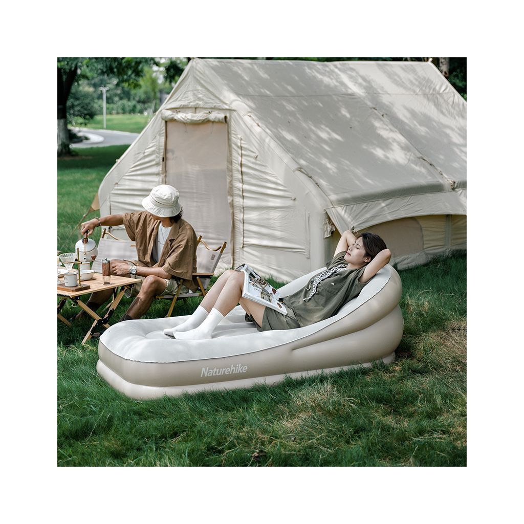Матрац надувний Naturehike CNK2300DZ020 180 х 90 см з підголовником бежевий (6976023922480) - изображение 4