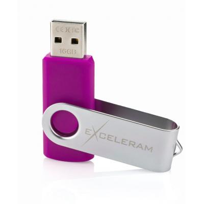 USB флеш накопичувач eXceleram 8GB P1 Series Silver/Purple USB 2.0 (EXP1U2SIPU08) - зображення 3
