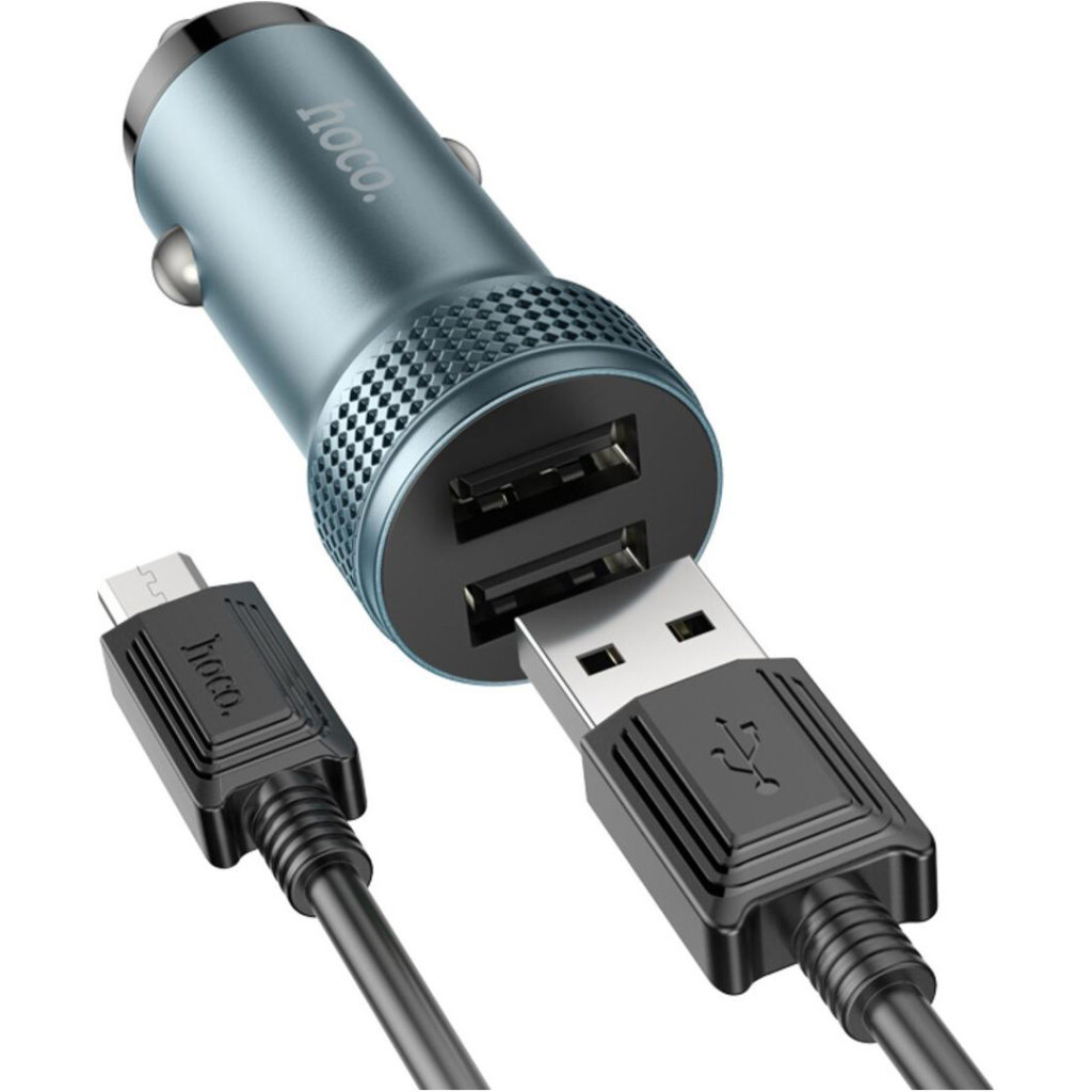Зарядний пристрій HOCO Z49 Level 2xUSB Metal Gray (6931474795656) - зображення 2