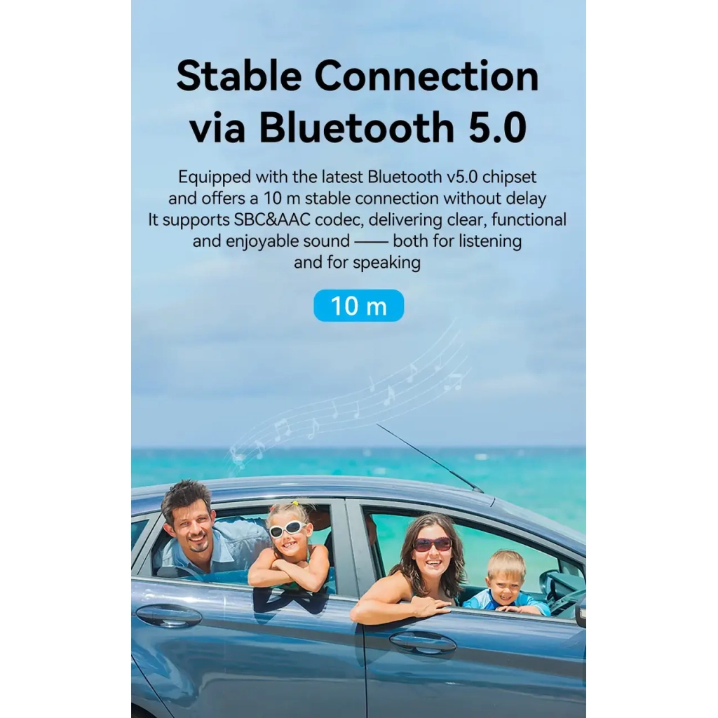 FM модулятор Vention AUX TRS 3.5мм USB Bluetooth 5.0 Coiled Cable 1.5M Gray Zinc (NAGHG) - изображение 8