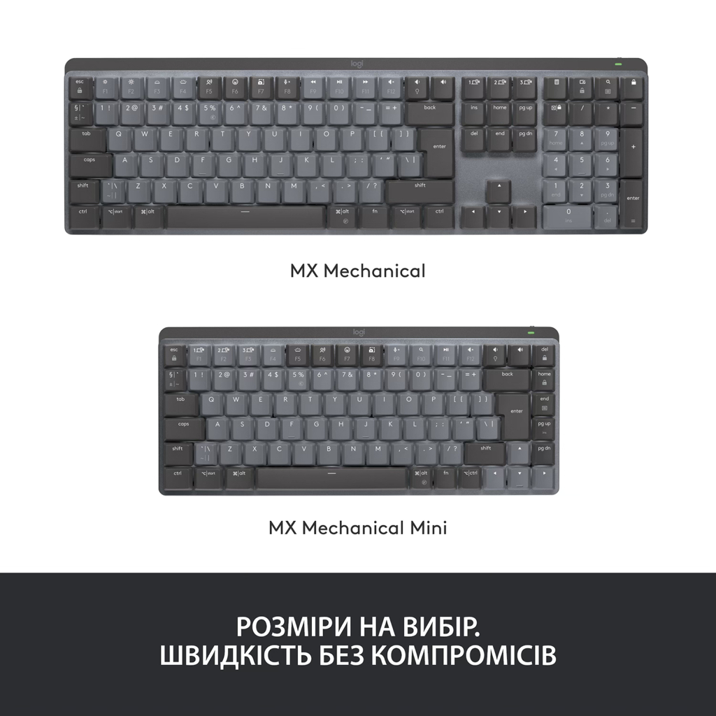 Клавіатура Logitech MX Mechanical Mini Illuminated UA Graphite (920-010782) - зображення 11