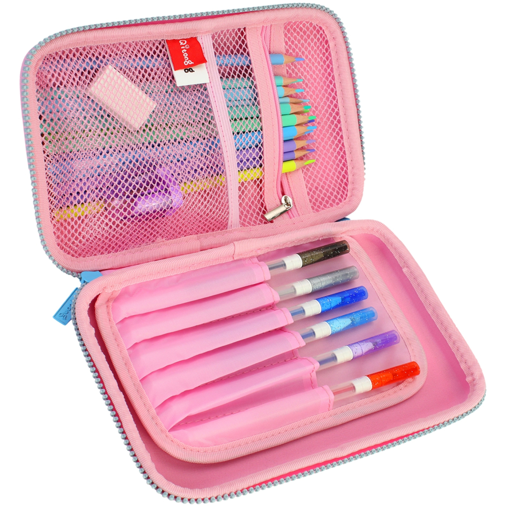 Пенал Cool For School з тисненням 1 відділення Фуксія (QT-5652-Rosered) - зображення 2