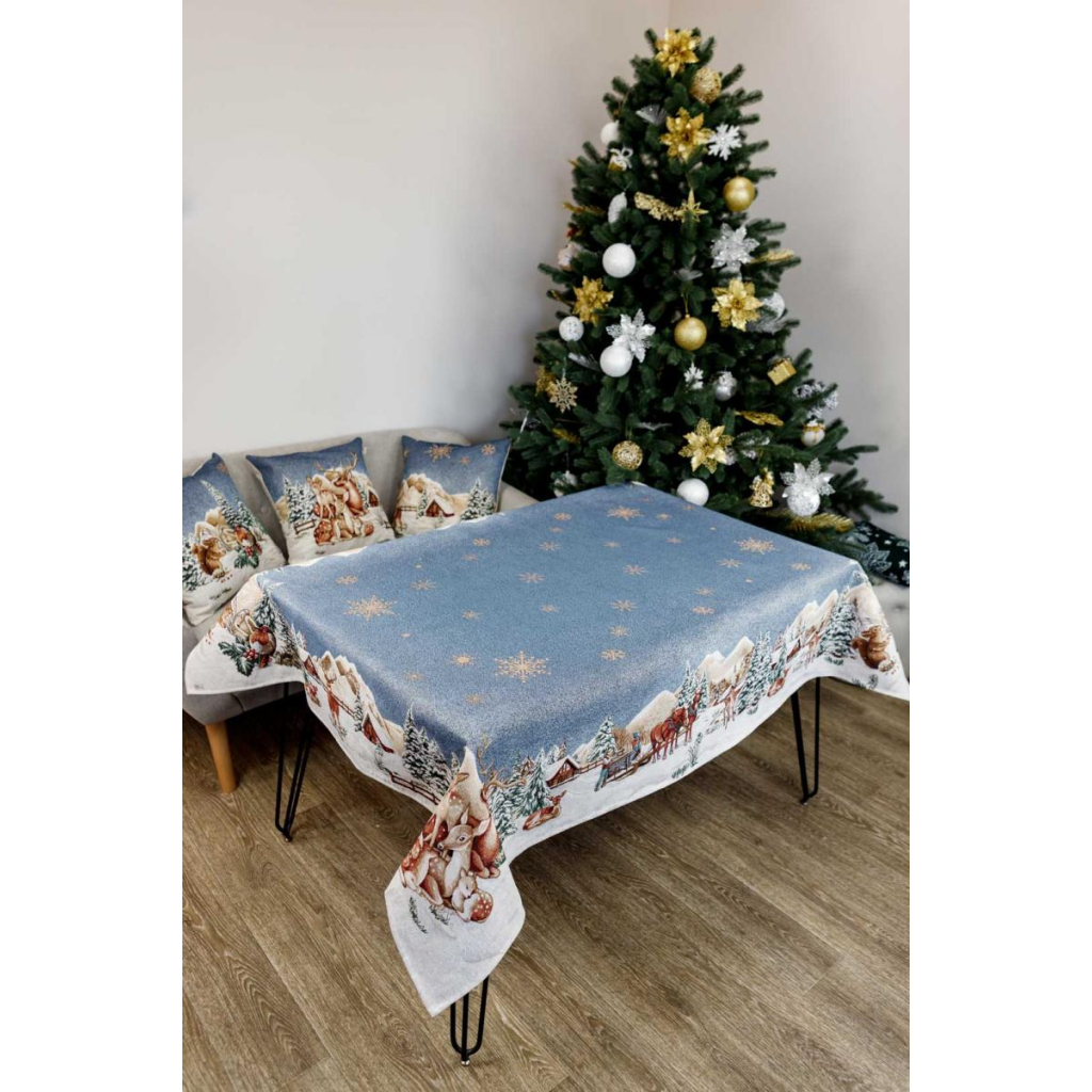 Наволочка Прованс гобеленова Блакитне сяйво 45х45см Оленята (4823093450172) - зображення 3