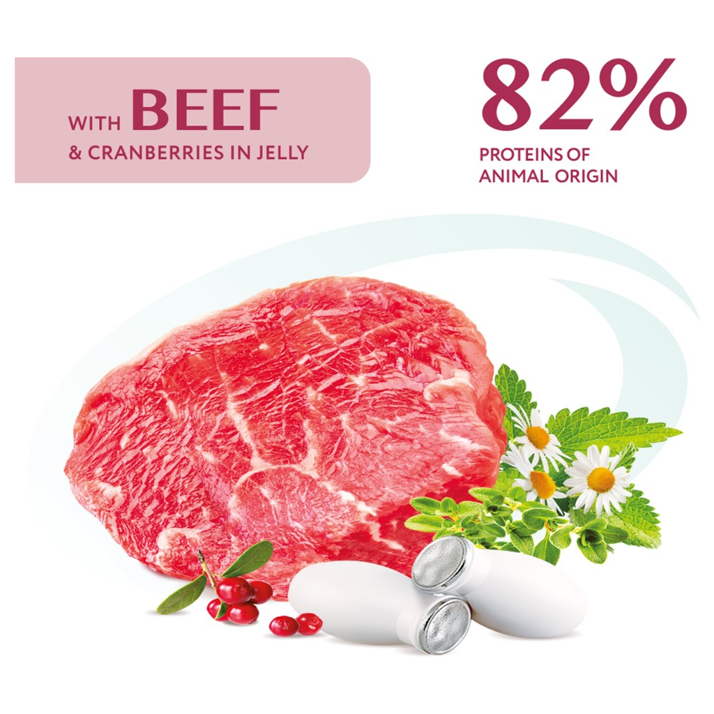 Вологий корм для собак Optimeal з яловичиною та журавлиною в желе 100 г (4820215369626) - зображення 3