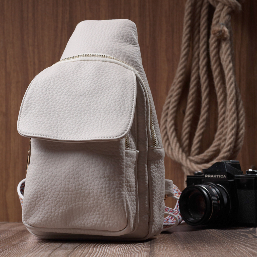 Сумка Vintage Жіноча з однією лямкою через плече з крупнозернистої екошкіри Молочна (22761) - зображення 10