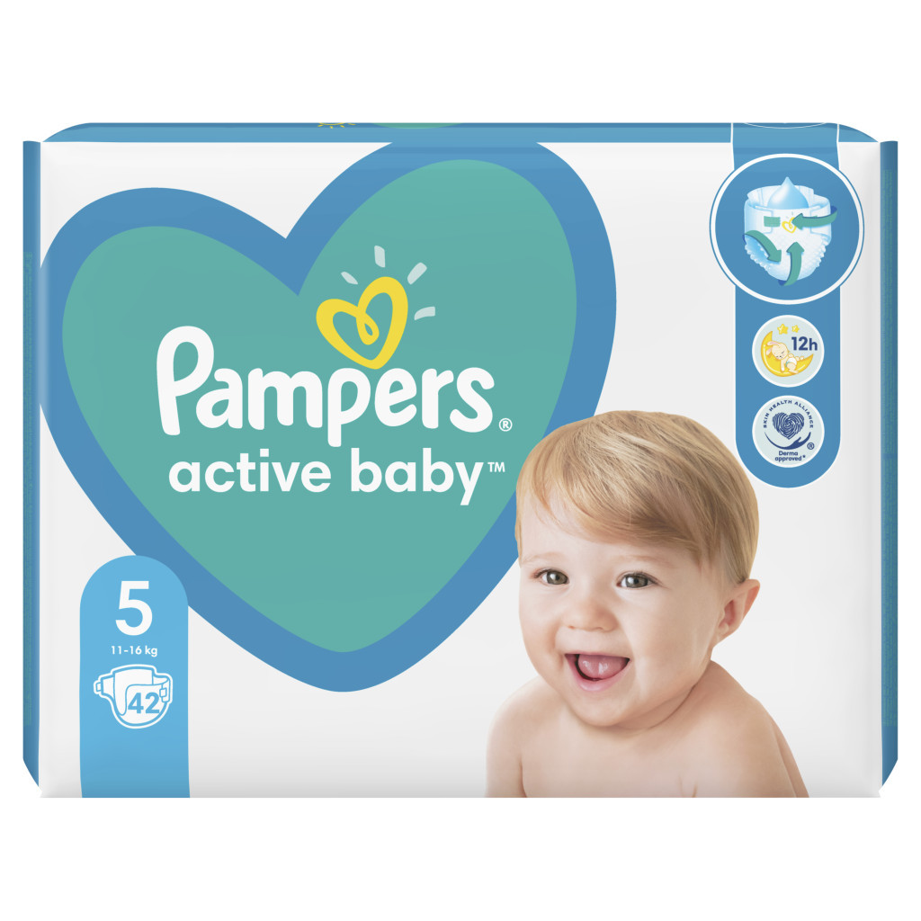 Підгузки Pampers Active Baby Junior Розмір 5 (11-16 кг) 42 шт (8001090950178) - зображення 2
