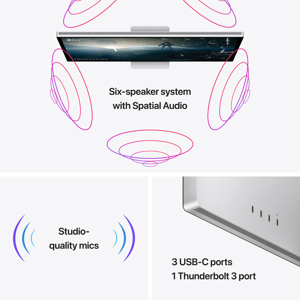 Монітор Apple Studio Display - Standard Glass - Tilt- and Height-Adj (MK0Q3GU/A) - зображення 7