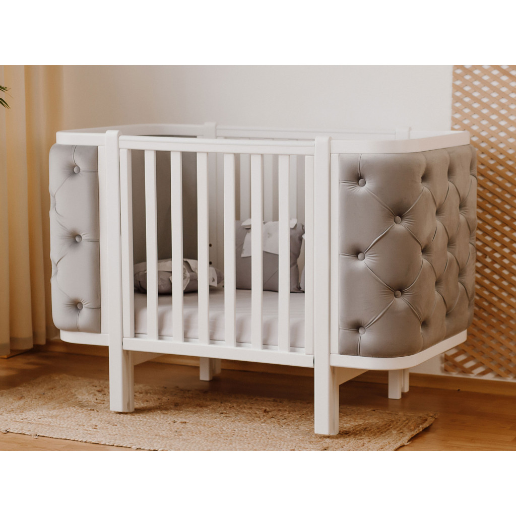 Ліжечко Angelo Luna гудзики сіре (велюр) 120х60 (12012) - зображення 3