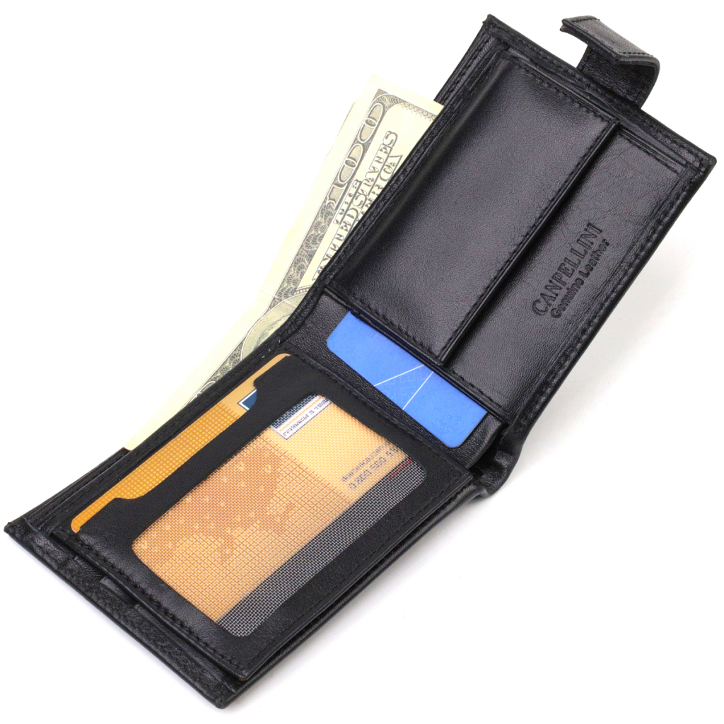 Портмоне Canpellini З натуральної шкіри Чорне (21882) - зображення 6