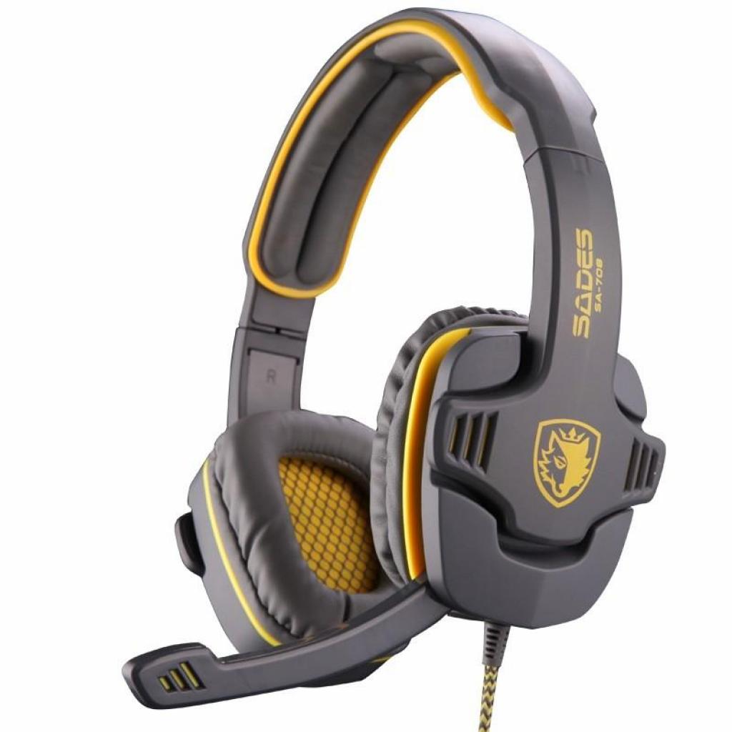 Навушники Sades Gpower Grey/Yellow (SA708-G-Y) - зображення 2