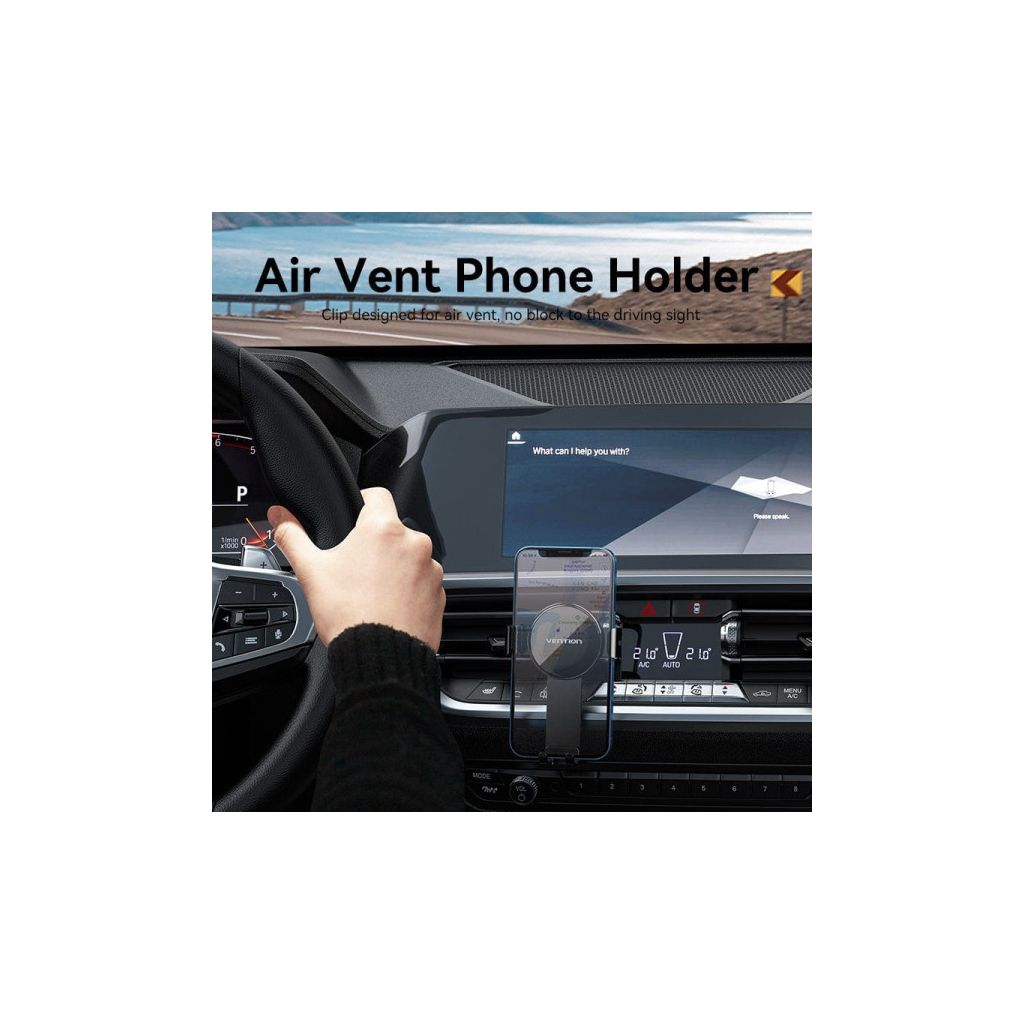 Універсальний автотримач VENTION 4.7-7.2" Car Phone Mount With Duckbill Clip Black (KCGB0) - зображення 4