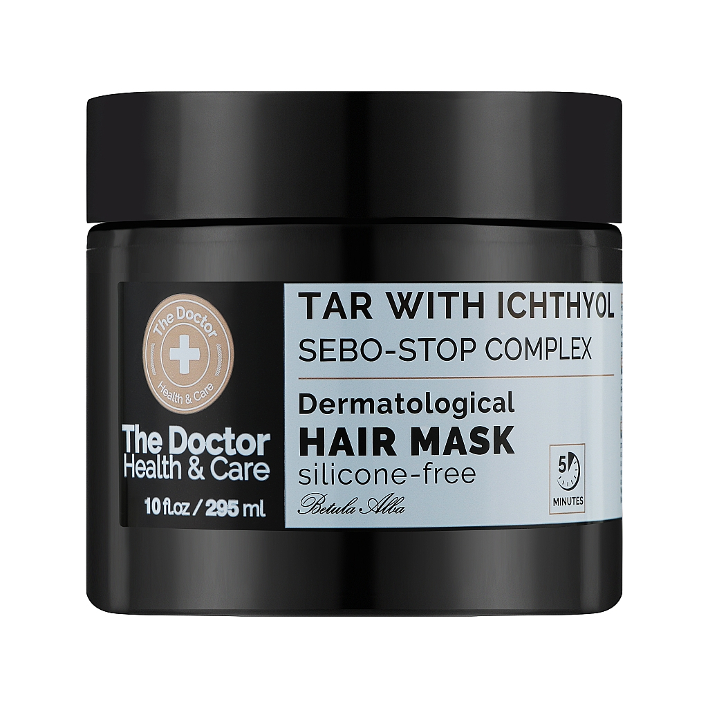Маска для волосся The Doctor Health & Care Tar With Ichthyol + Sebo-Stop Complex 295 мл (8588006042559) - зображення 1
