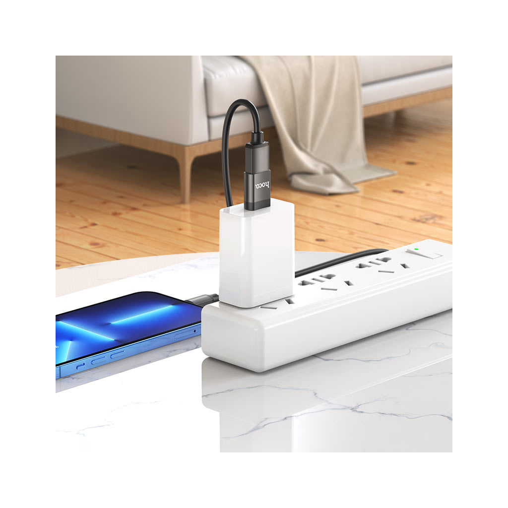 Перехідник UA17 USB-C M to USB F USB3.0 Black HOCO (6931474762016) - зображення 5