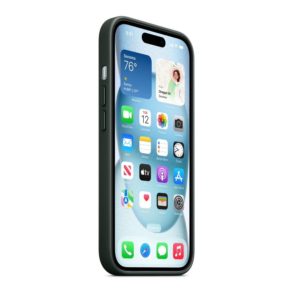 Чохол до мобільного телефона Apple iPhone 15 FineWoven Case with MagSafe Evergreen (MT3J3ZM/A) - зображення 7