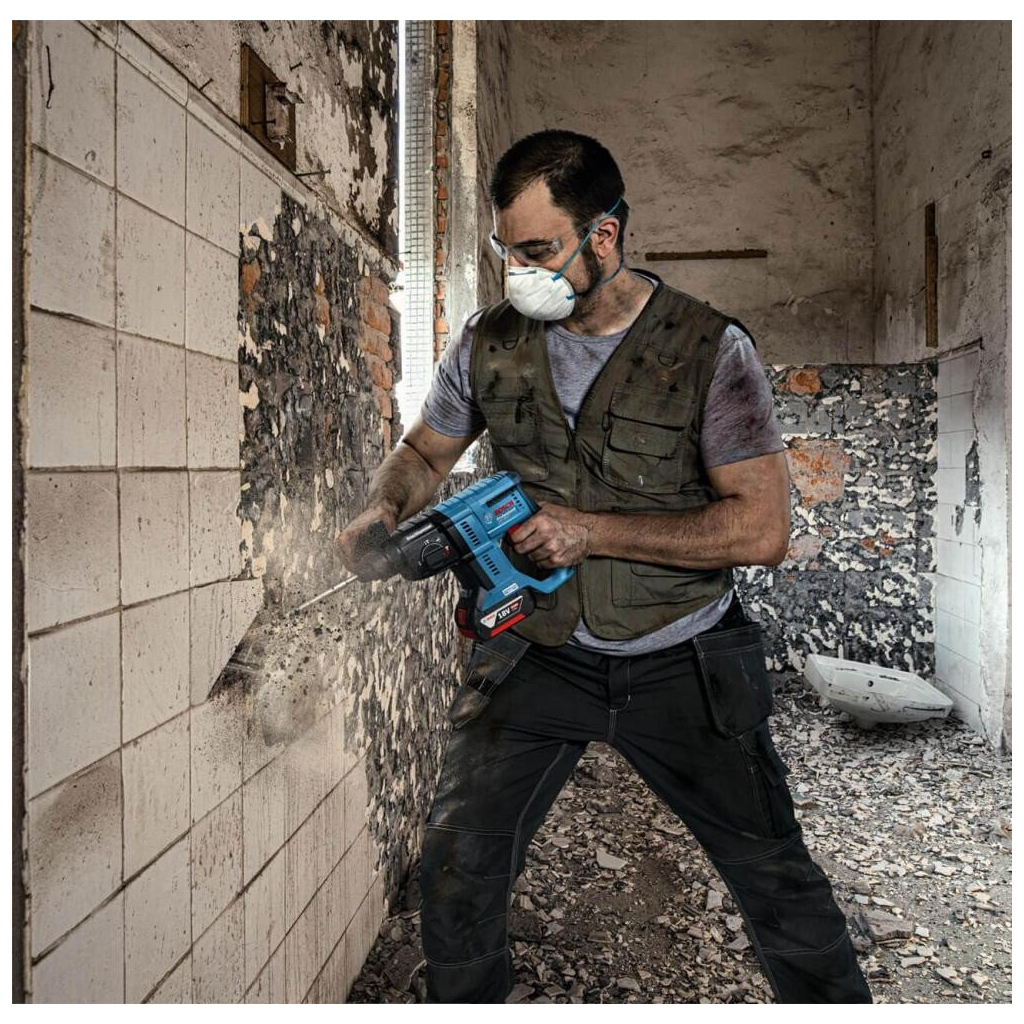 Перфоратор Bosch GBH 180-LI, 1x4.0 Ач, 18, 2 Дж, набір SDS Plus, 2.3 кг (0.615.990.M9C) - зображення 5