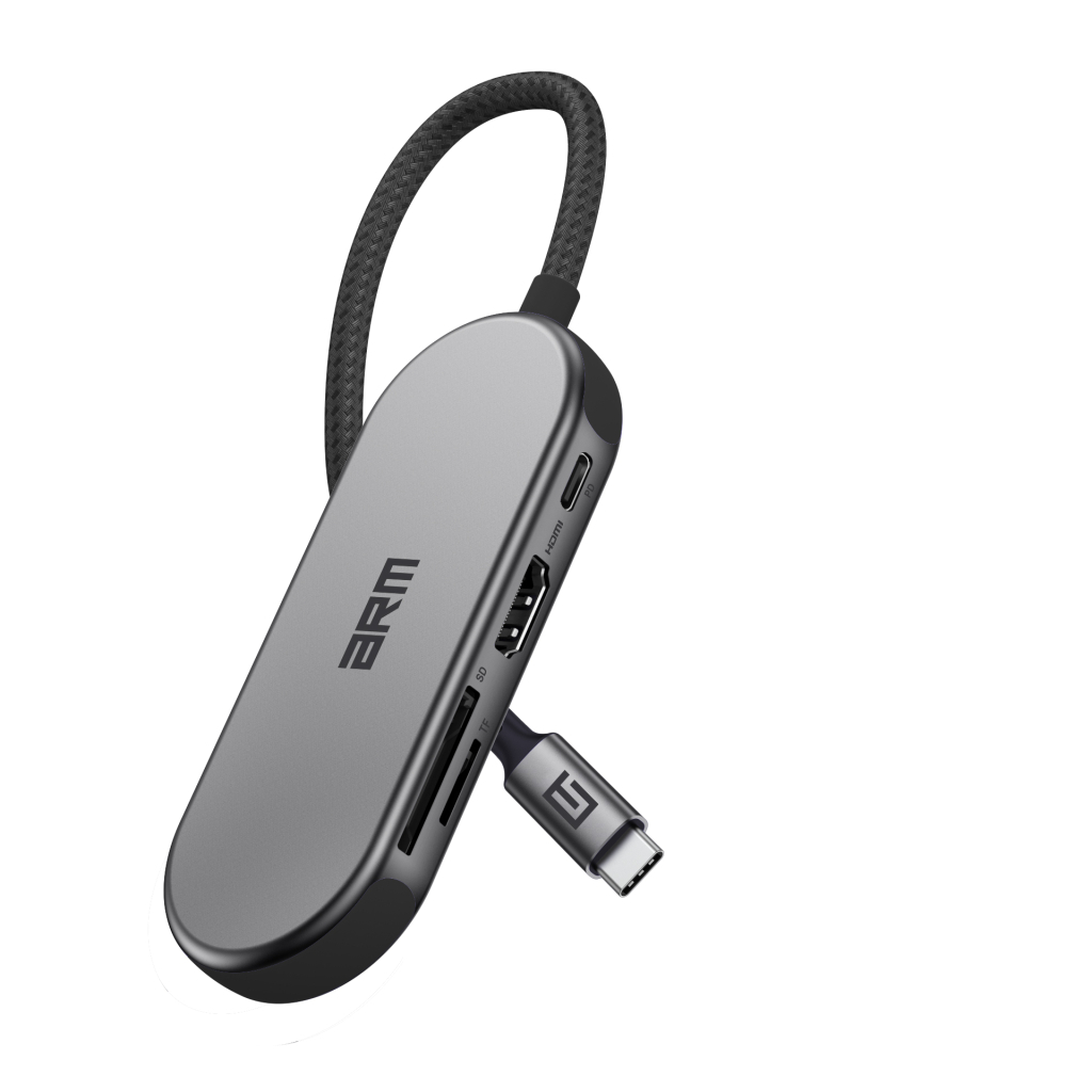 Концентратор Armorstandart USB-C to HDMI 4K, PD, 3USB, SD, microSD Grey (ARM69366) - зображення 3