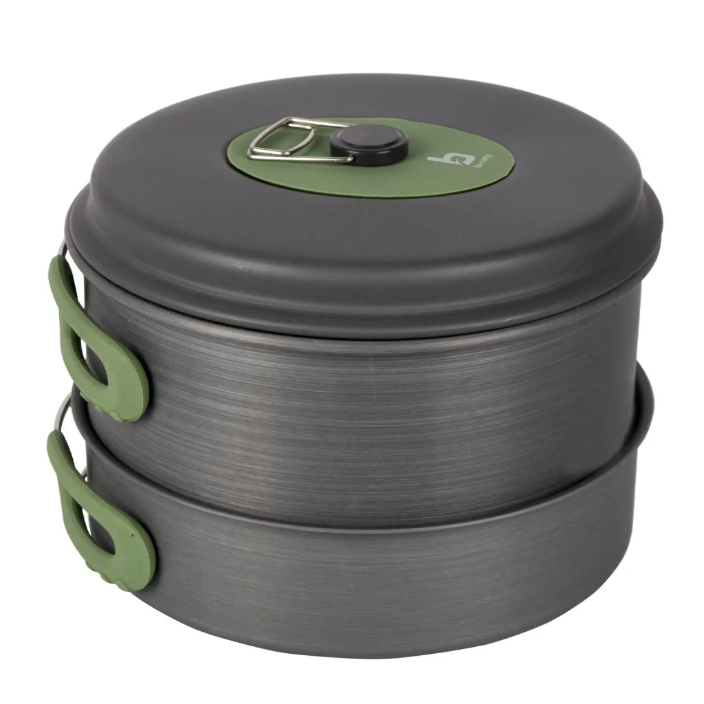 Набір туристичного посуду Bo-Camp Explorer 4 Pieces Hard Anodized Grey/Green (2200244) - зображення 3