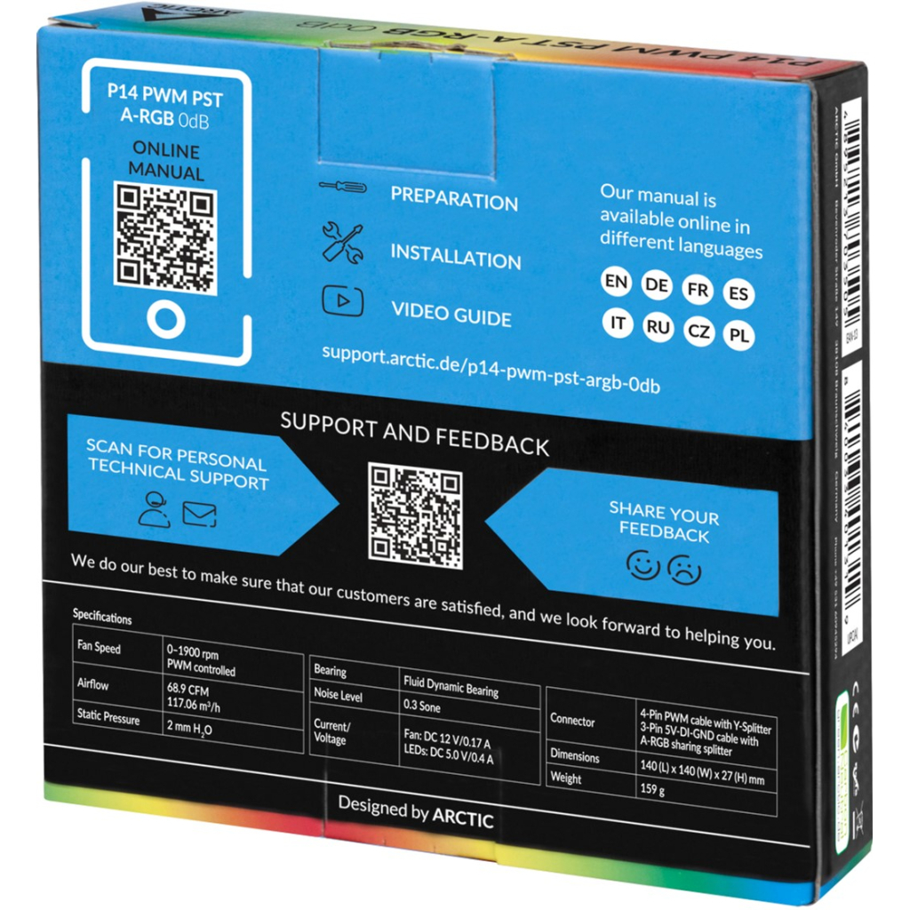 Кулер до корпусу Arctic P14 PWM PST A-RGB (ACFAN00239A) - зображення 5