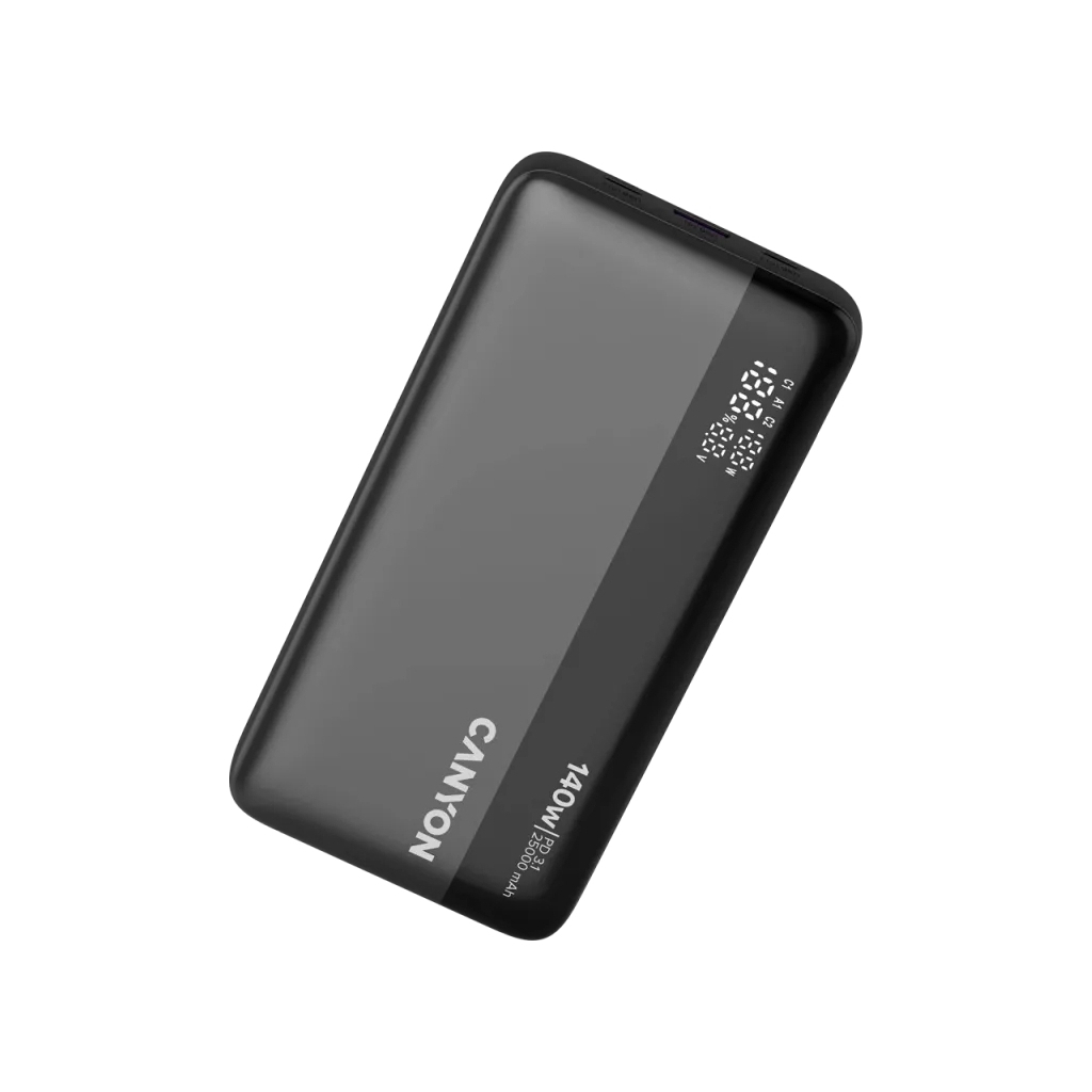 Батарея універсальна Canyon PB-240 25000mAh, PD3.1/140W, PPS, QC3.0, AFC & SCP, Digital Display (CNS-CPB240) - зображення 8