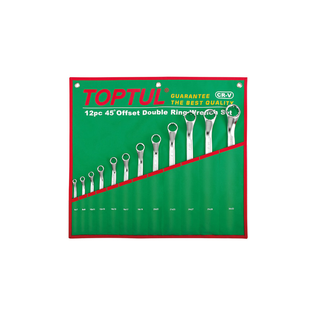 Ключ Toptul накидний 6-32 мм (кут 45 °) 12шт. (GAAA1202) - зображення 1