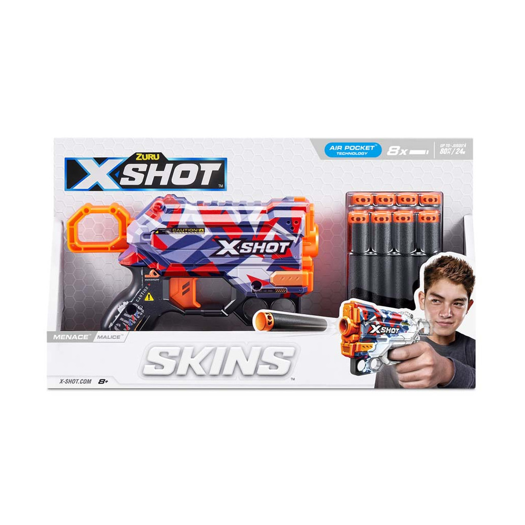 Іграшкова зброя Zuru X-Shot Швидкострільний бластер Skins Menace Malice (8 патронів) (36515M) - зображення 4